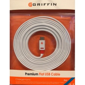 Câble de Charge USB+Synchronisation Type-C 3M Griffin Blanc