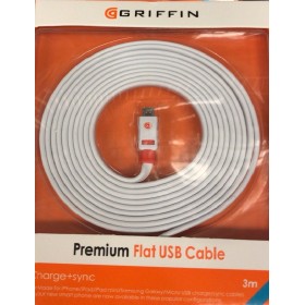 Câble de Charge+Synchronisation Micro-USB 3M Griffin Blanc Câble de...