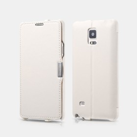 Samsung Galaxy Note 4 Etui en cuir véritable luxury Blanc