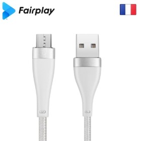 Câble de Charge Micro USB 1M Fairplay Borago Blanc