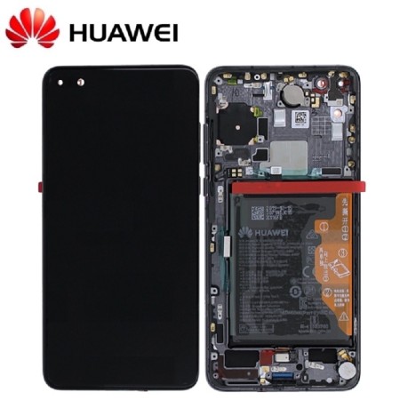 Ecran LCD et vitre tactile assemblés pour Huawei P40 Noir (Service ...