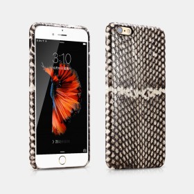 iPhone 6/6S Etui en cuir véritable Snake Leather Blanc Etui i-carer...