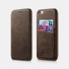 Etui iPhone 6/6s Knight card slot real leather JAZZ Rouge