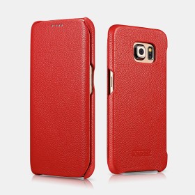 Etui Samsung Galaxy S6 Edge Litchi Pattern Etui en cuir Rouge Etui ...