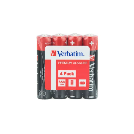 Verbatim Premium Alkaline Piles AAA Lot de 4 1.5V