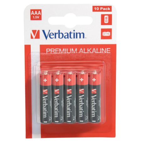 Verbatim Premium Alkaline Piles AAA Lot de 10 1.5V