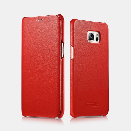 ICARER Samsung Galaxy S6 Edge Plus Etui en cuir Luxury Rouge