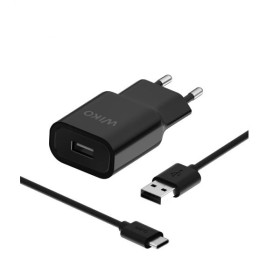 WIKO Pack Chargeur + Câble USB-C (Noir)