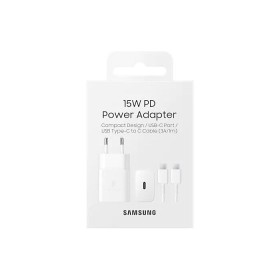 Samsung Chargeur Secteur USB 15W PD AFC Avec Câble Blanc Type-C