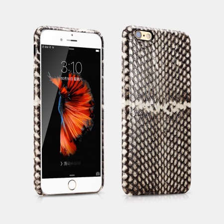 Coque ICARER En Cuir Véritable Snake Leather Blanc pour iPhone 6 Pl...