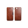 Etui en cuir véritable Vintage Side Open Rouge iPhone 7/8/SE 2020 E...