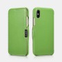 iPhone X/XS Etui ICARER en cuir véritable Luxury Vert