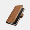 iPhone X/XS Etui en cuir véritable Wallet detachable 2 en 1 Marron