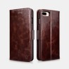 iPhone 7 Plus /8 Plus Etui oil wax Leather détachable 2 en 1 Marron