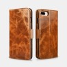 iPhone 7 Plus /8 Plus Etui oil wax Leather détachable 2 en 1 Café