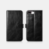 Etui Pour iPhone 7/8/SE 2020 en cuir véritable détachable 2 en 1 Noir