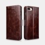 iPhone 7 /8 Plus oil wax Leather détachable 2 en 1 Café