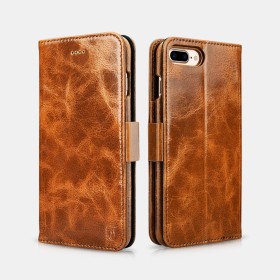 Etui oil wax Leather détachable 2 en 1 Marron iPhone 7/8/SE 2020 Et...
