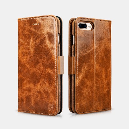 Etui oil wax Leather détachable 2 en 1 Marron iPhone 7/8/SE 2020