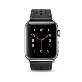 Apple Watch 38 mm Bracelet en cuir de luxe Noir