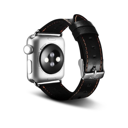 Bracelet en cuir de luxe Noir Pour Apple Watch 42 mm Bracelet en cu...