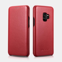 Samsung S9 Etui en cuir véritable Curved Edge Série Luxury Rouge