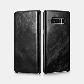 Samsung Note 8 Etui Noir en cuir de luxe série Vintage bords courbé...