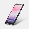 Samsung Note 8 Coque arrière en cuir véritable motif carré Noir
