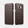 Samsung galaxy S8 Etui en cuir véritable Woven Pattern Marron