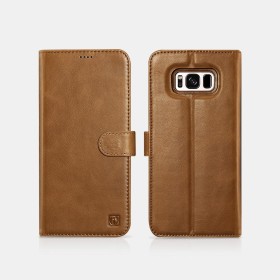Samsung S8 Genuine Leather Detachable 2 in 1 Wallet Folio Case Marron