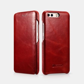 Huawei P10 Etui en cuir de luxe série Vintage Folio Rouge Etui en c...