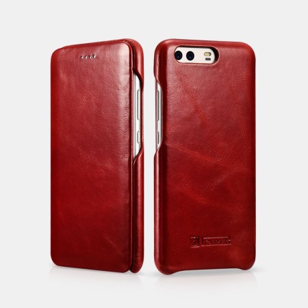 Huawei P10 Plus Etui en cuir de luxe série Vintage Folio Rouge Etui...