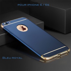 iPhone 6 6s coque Ultra fine 3 en 1 en PC dur Bleu Foncé