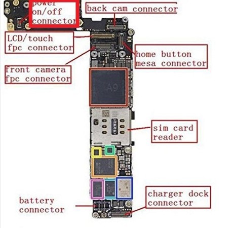 Iphone 6s Connecteur Fpc Power Sur Carte Mere