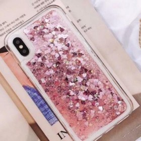 Coque TPU Sables Mouvants Liquide Scintillants Coeurs iPhone XS Max...