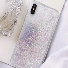 Coque TPU Sables Mouvants Liquide Scintillants iPhone XS Max Blanc ...