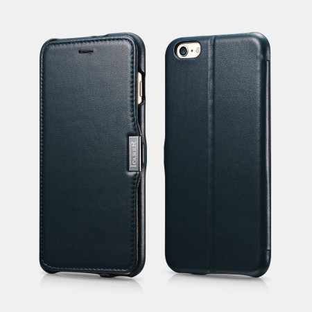 Etui ICARER Bleu en cuir Luxury Side open iPhone 6 Plus/6s Plus