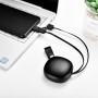 Câble de Charge Rétractable 2en1 (Micro USB+Type-C) en cuir de Luxe...