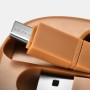 Câble de Charge Rétractable 2en1 (Micro USB+Type-C) en cuir de Luxe...