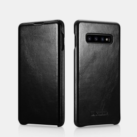 Samsung Galaxy S10 Curved Edge Etui en Cuir de Luxe Vintage Noir Sa...