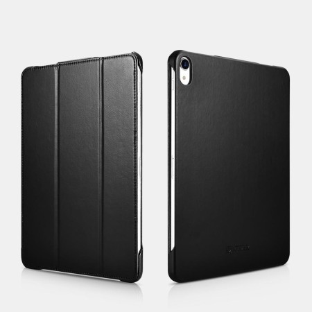 Etui Folio pour iPad Pro 12.9 pouces 2018  en Cuir microfibres série Slim Noir