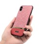 iPhone X / XS Coque en Cuir PU épissé Brillant Rouge