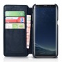 Samsung Galaxy S8 Plus Etui Folio en Cuir de Luxe PU Bleu