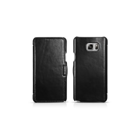 Samsung Galaxy Note 5 Etui en cuir de luxe Vintage Noir