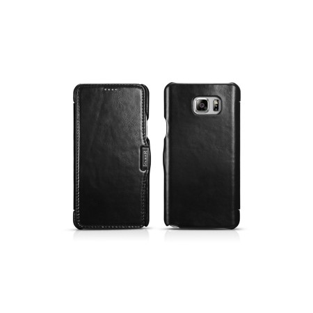 Samsung Galaxy Note 5 Etui en cuir de luxe Vintage Noir